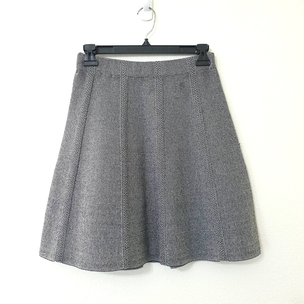 Zara Basic Gray Tweed A-Line Textured Mini Skirt … - image 2